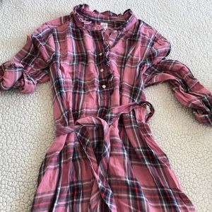 Pink plaid gap dress size large